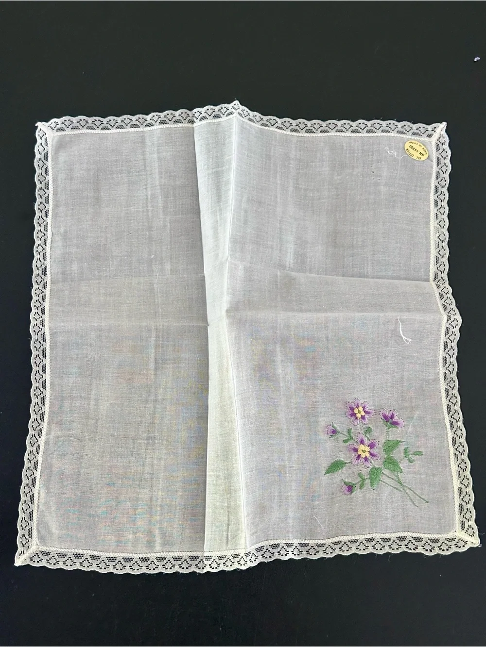 Vintage Embroidered Floral Handkerchiefs Lot of 8